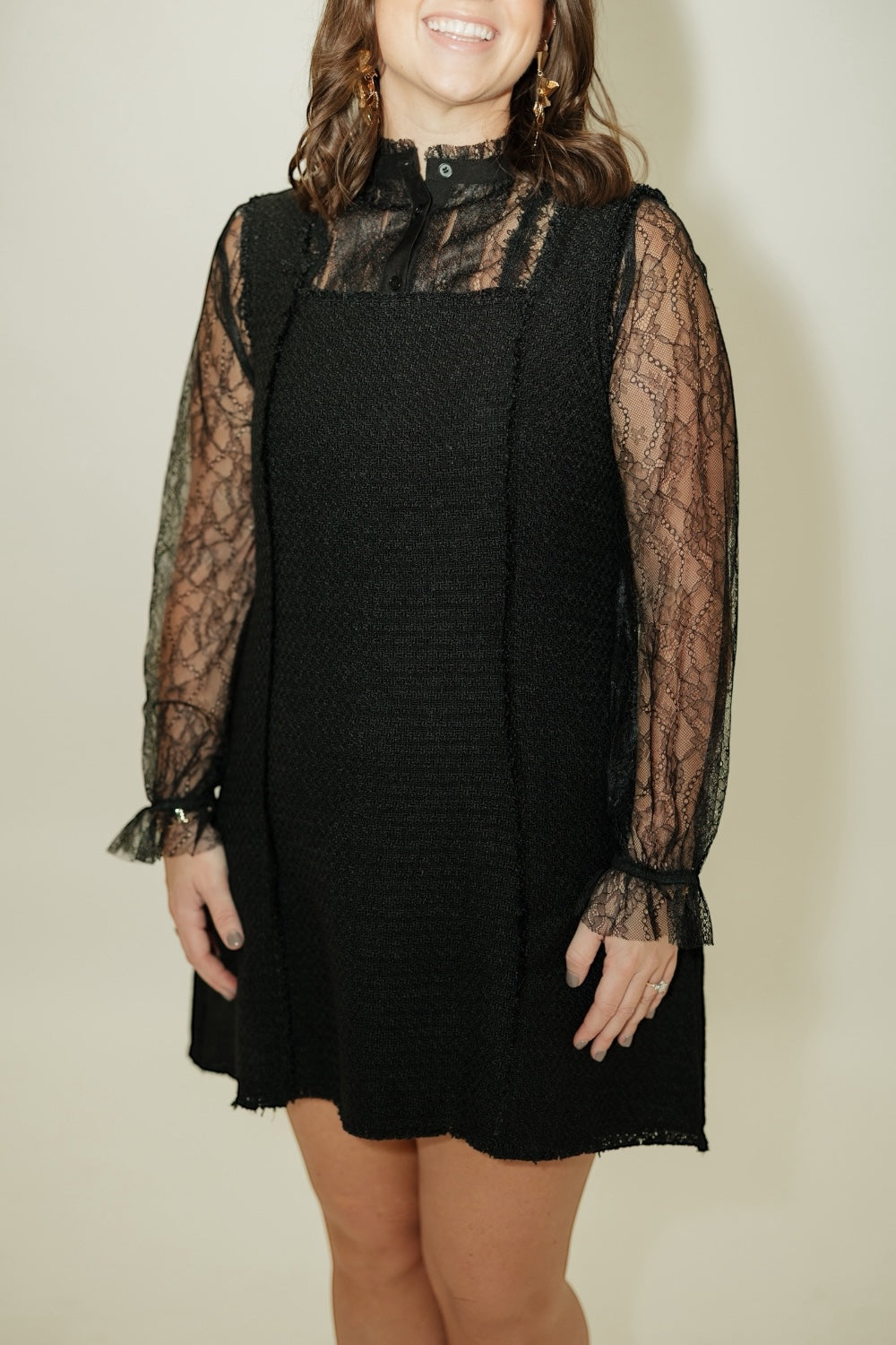 Lizette Black Lace Top