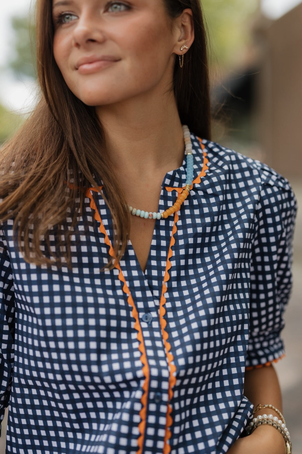 Kerry Orange Beaded Necklace