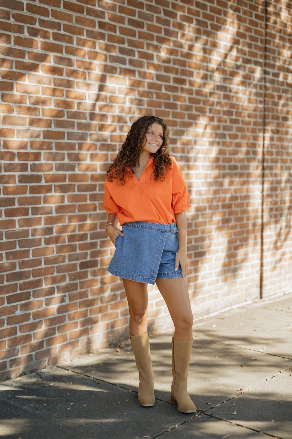 Sloan Orange Pinstripe Top (S-3XL)