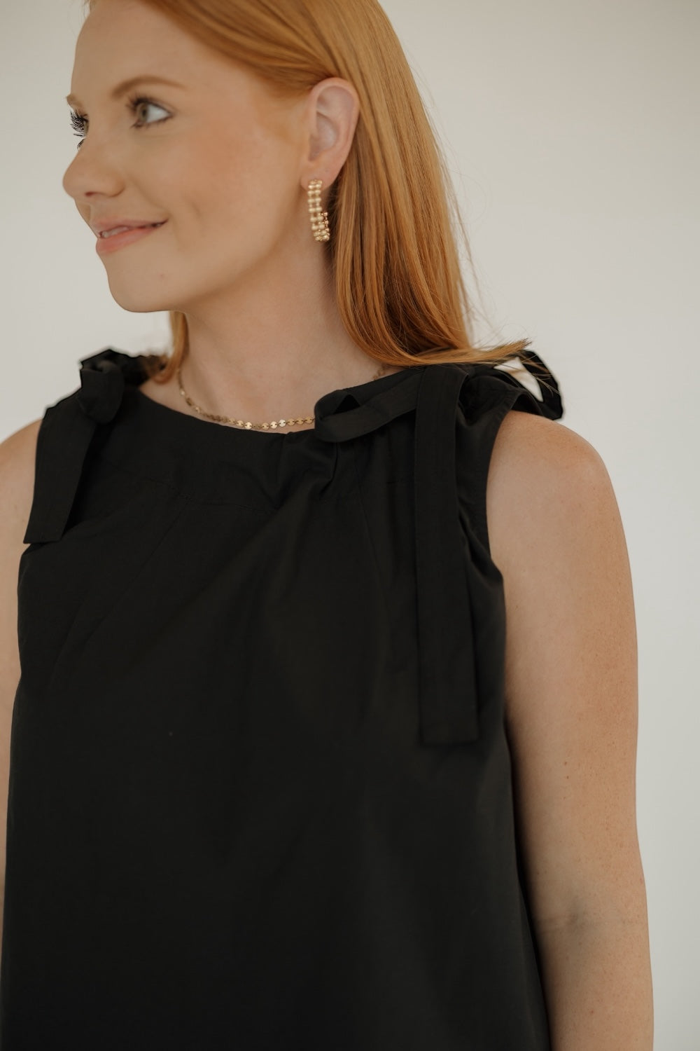 Black Tie Neck Blouse