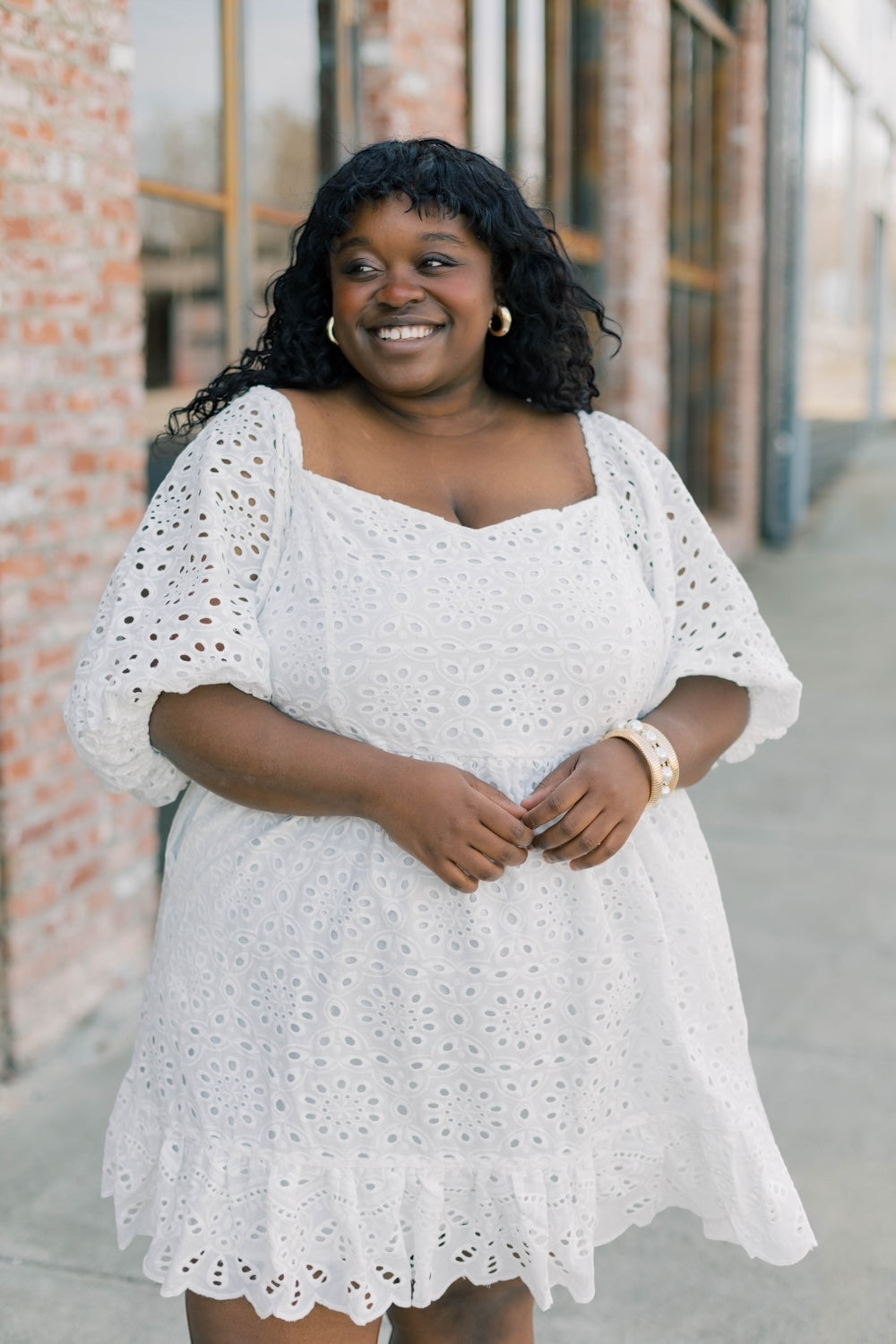 Sophy Eyelet Sweetheart Mini Dress