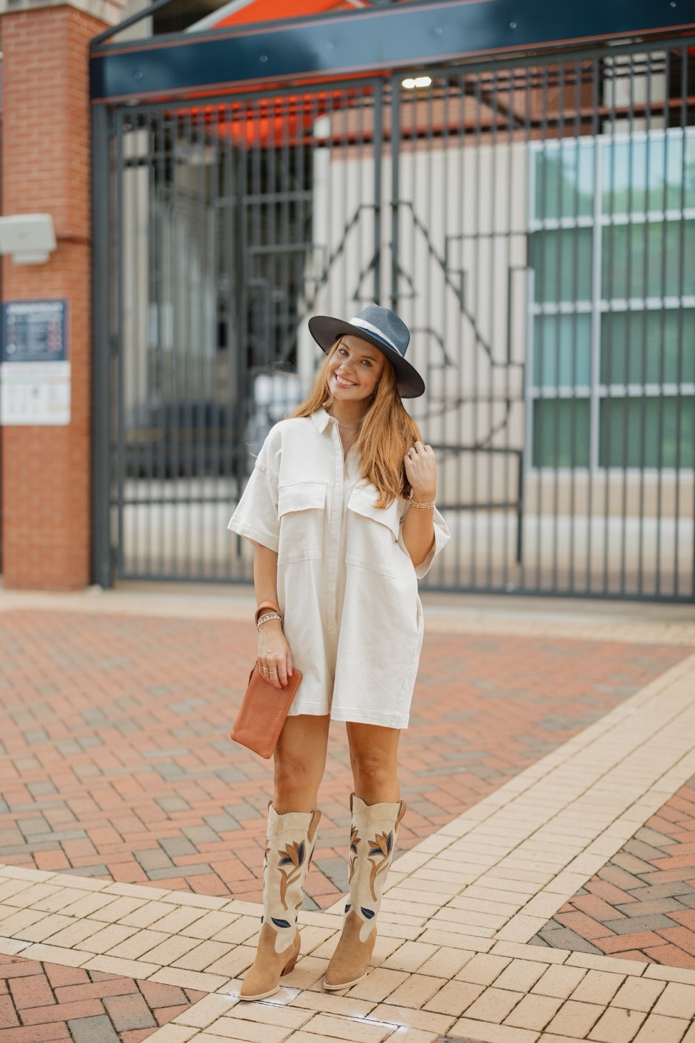 Cream Wash Oversize Denim Romper