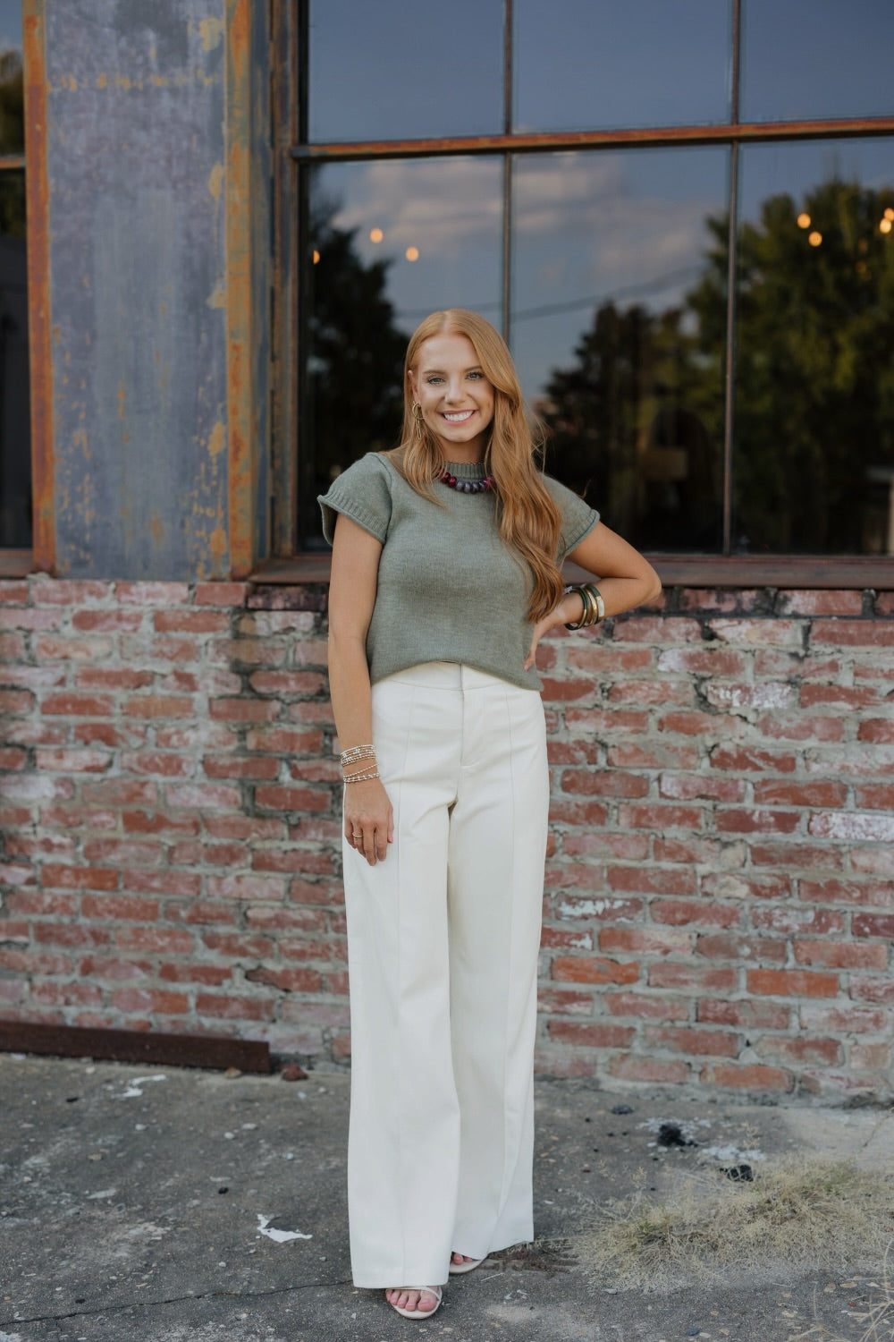 Lillian White Leather High Waist Pant (XS-XL)