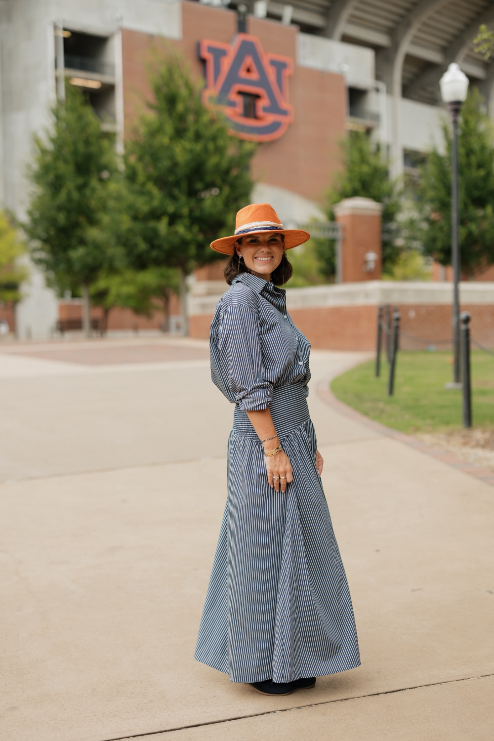 Blair Navy Stripe Curved Waist Maxi Skirt (XS-XL)