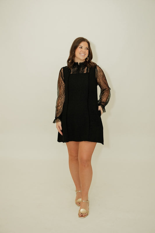 Twyla Black Tweed Dress