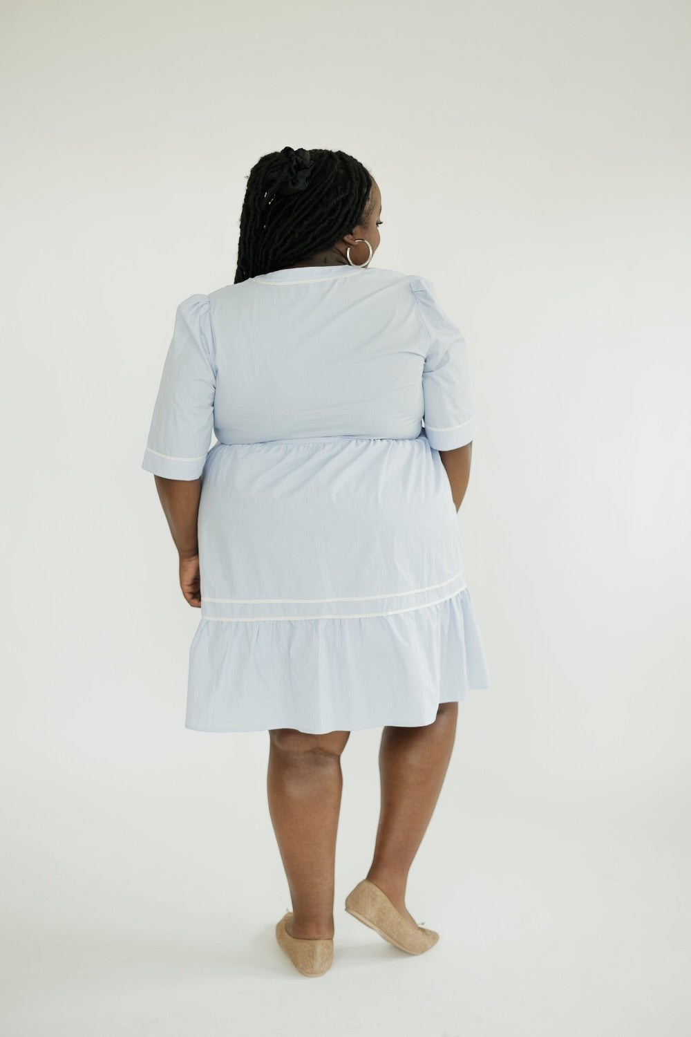 Karstin Short Sleeve Tiered Mini Dress