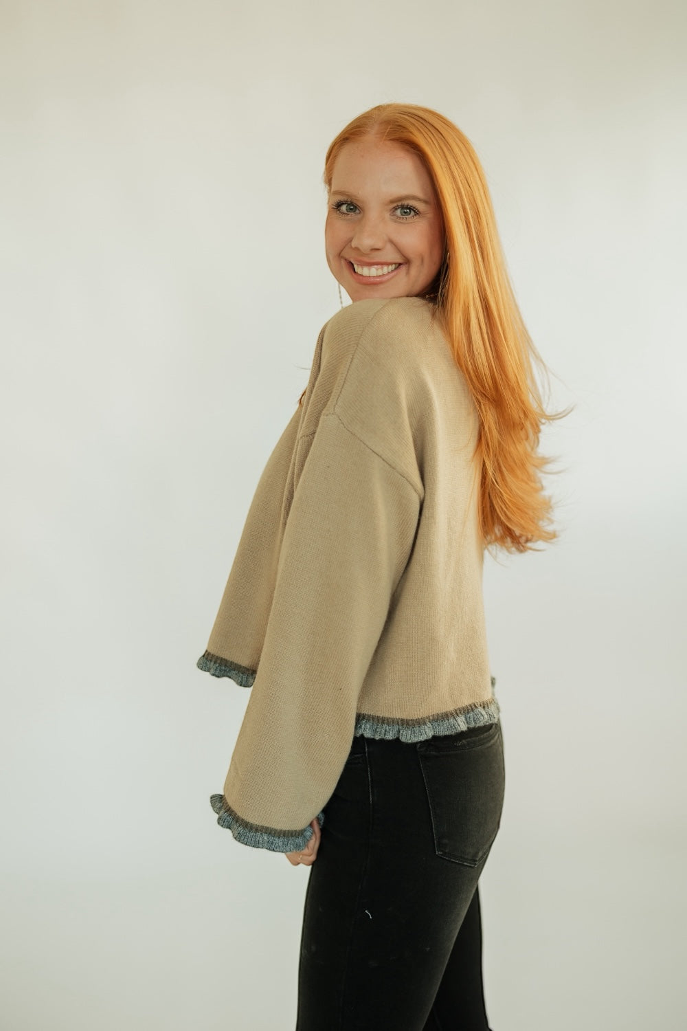 Wanda Ruffle Hem Sweater