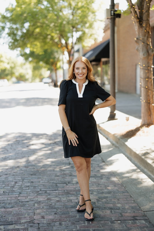 Adelyn Black T-shirt Dress (XS-XL)