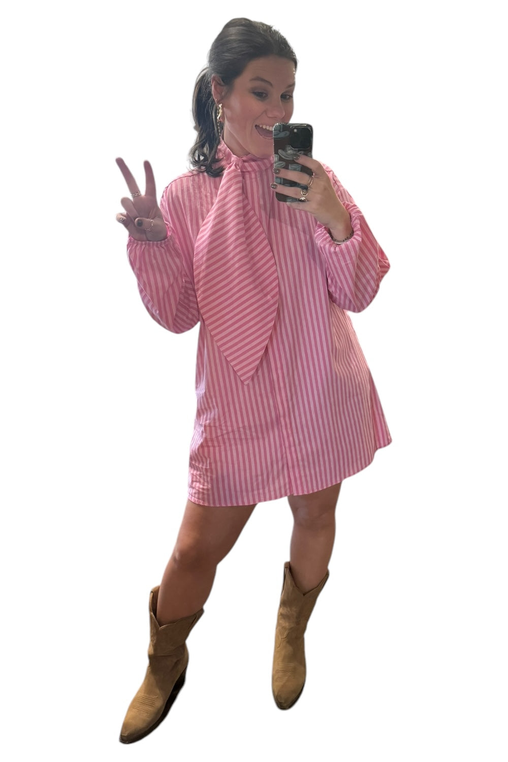 Oversized Pink Stripe Tunic