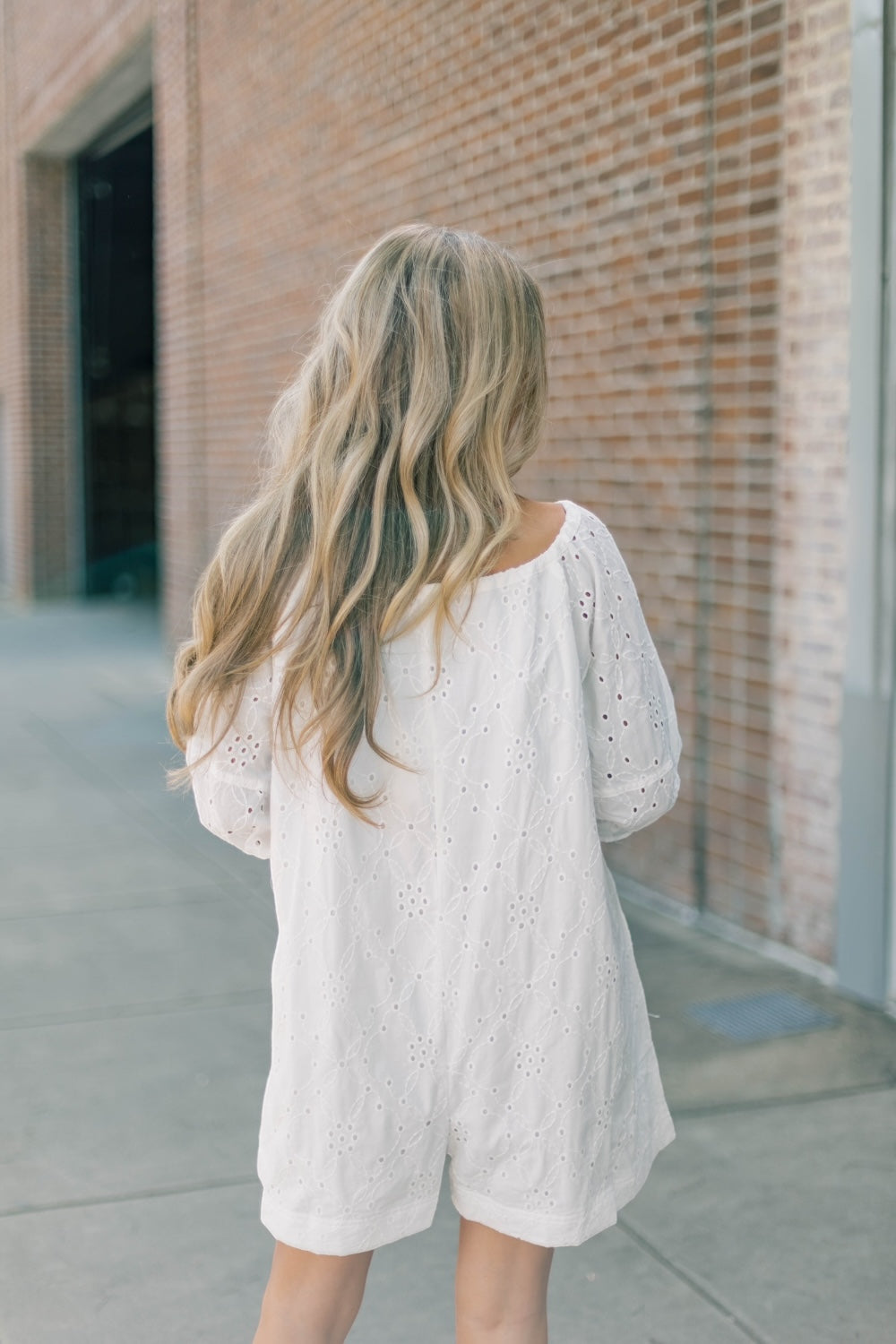 Edie White Eyelet Billowy Romper