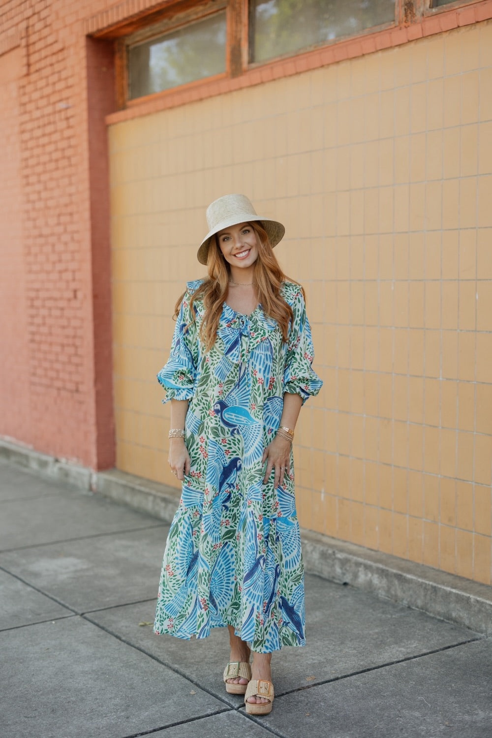 Parrot Print Beach Dress