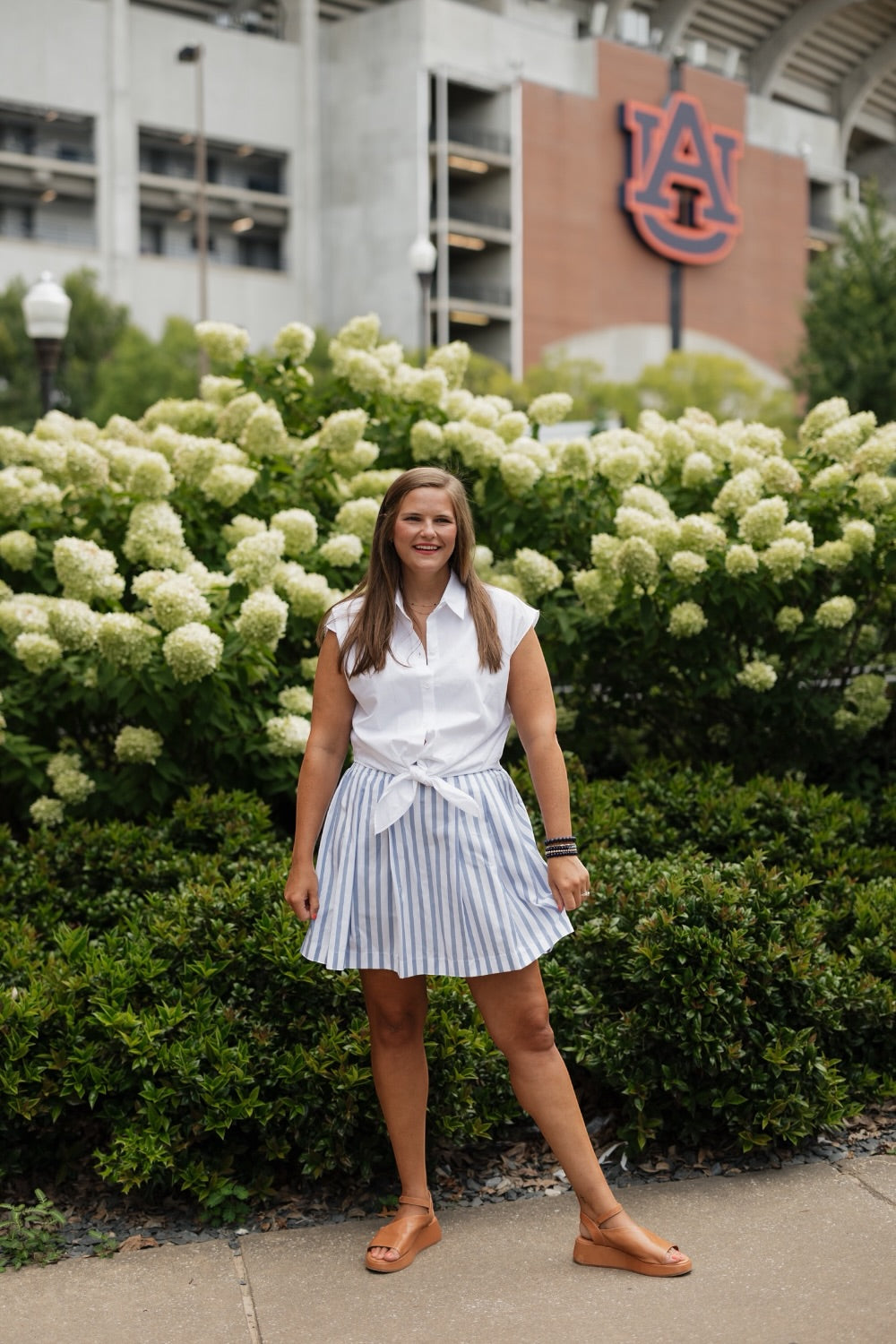 Zara Sky Stripe Mini Skirt (S-3XL)