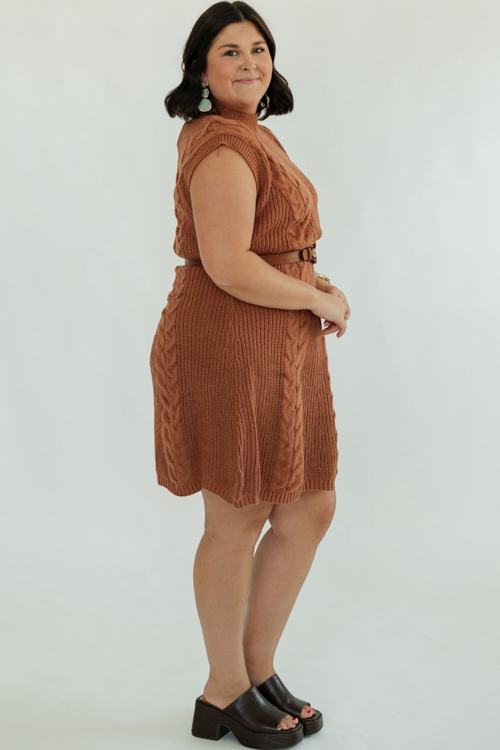 Rust Oversized Sweater Dress (S-3XL)