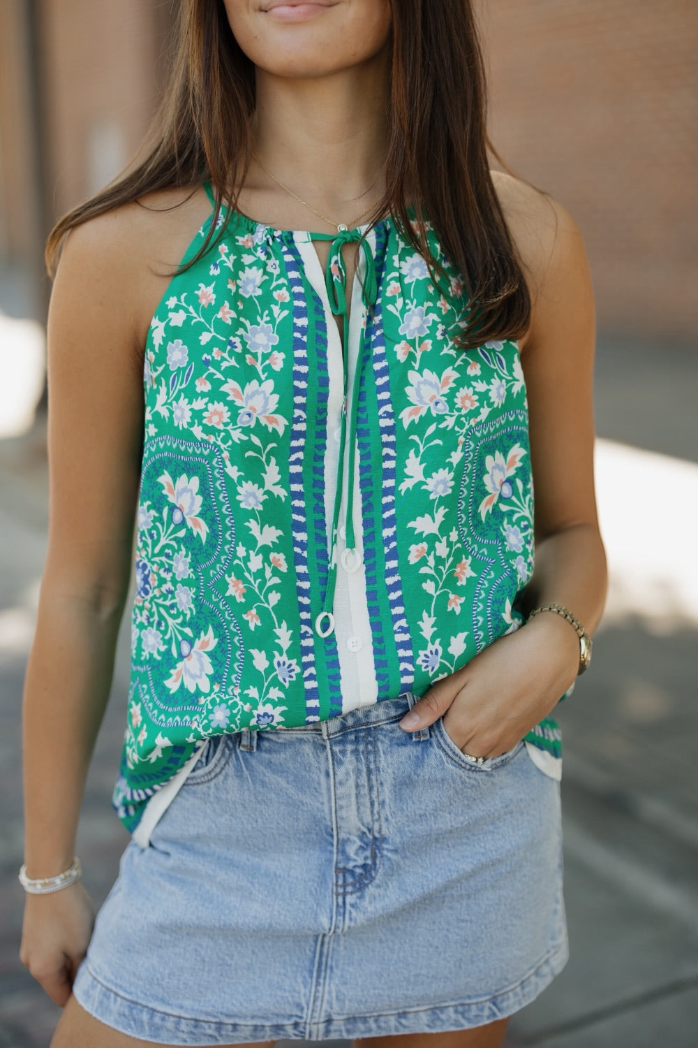 Levi Floral Border Print Tank (XS-XL)