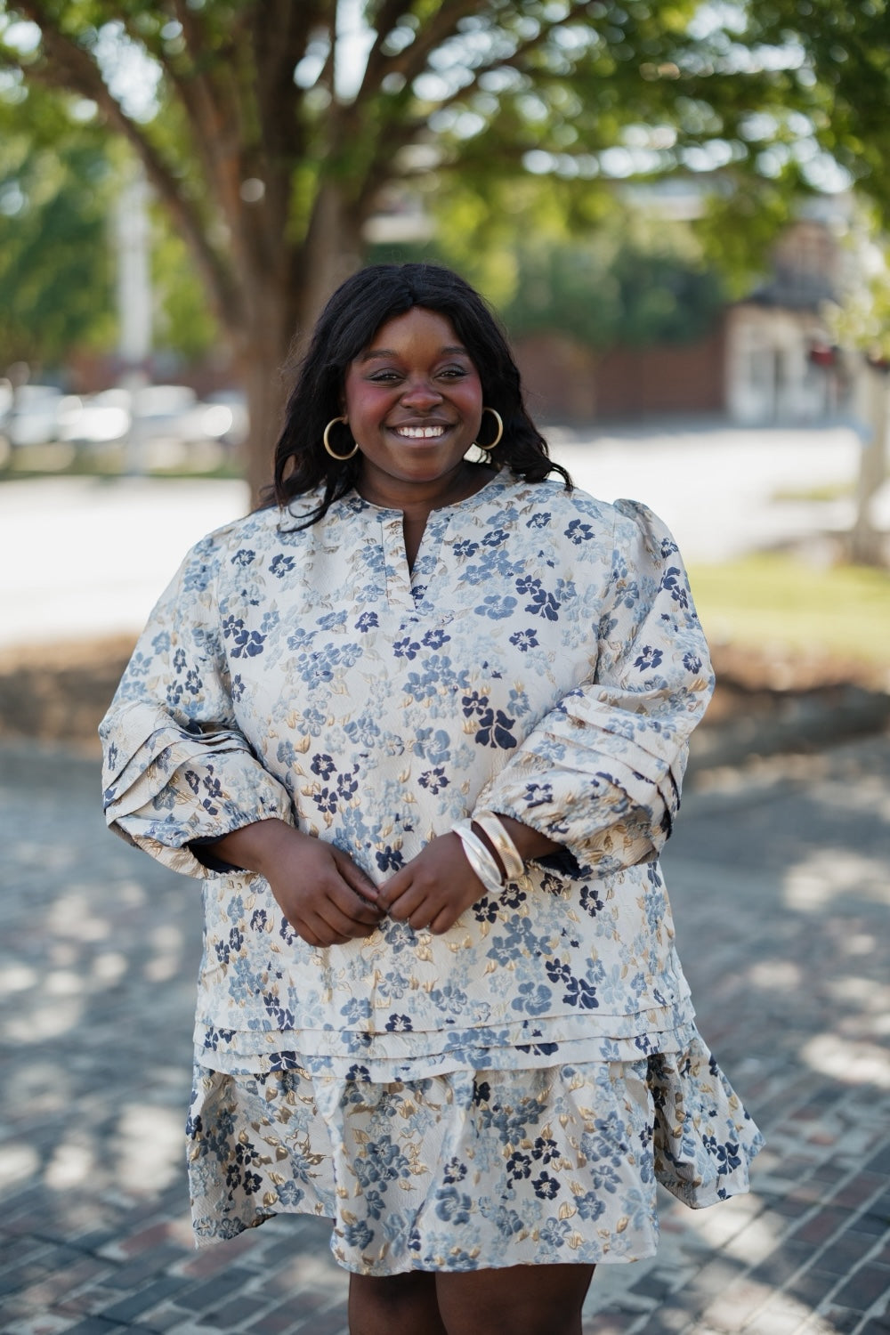 Megan Blue Multi Floral Dress (S-3XL)