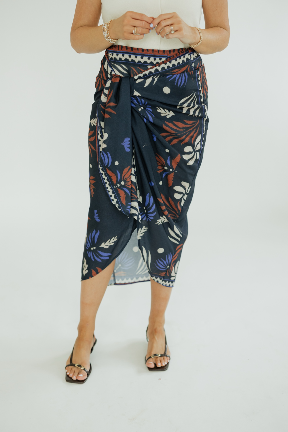 Ivan Multi Printed Wrap Skirt