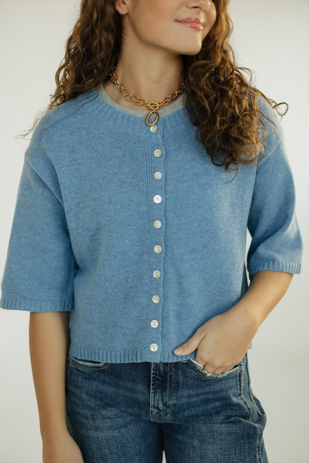 The Stacey Blue Cardigan