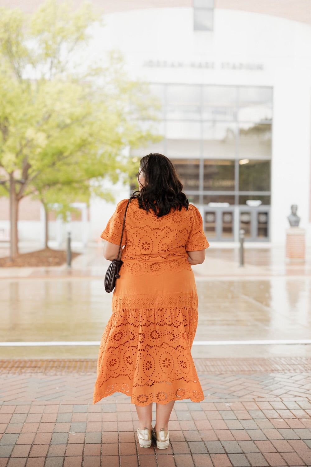 Ginger Eyelet Smocked Waist Midi Skirt (S-XL)