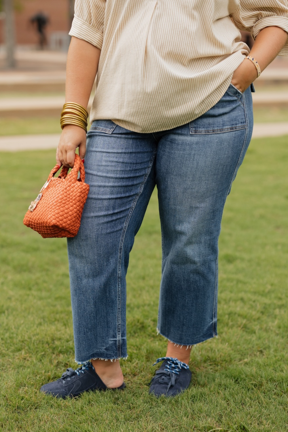 Superb High Rise Crop Utility Straight Jean (0-22)