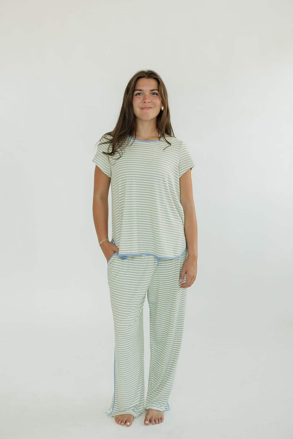 Melody Green Stripe PJ Set (XS-2XL)