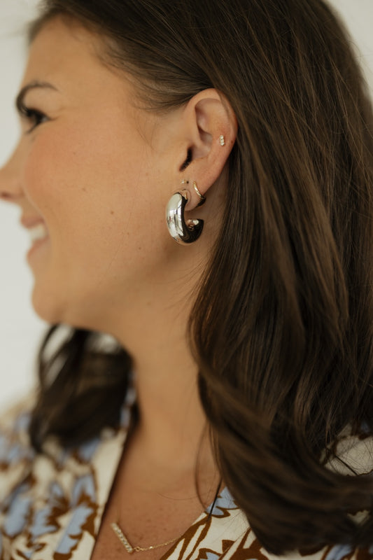 25mm Ball Accent Bold Metal Hoops