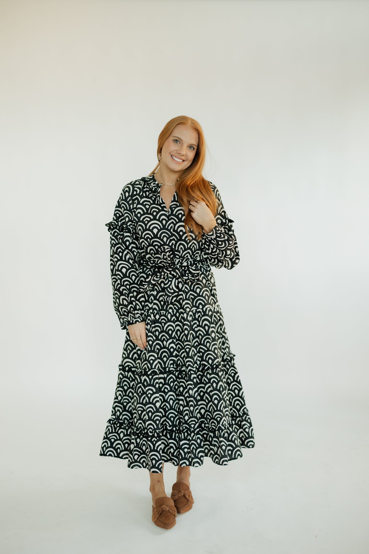 Trana Midnight Fan Maxi Dress
