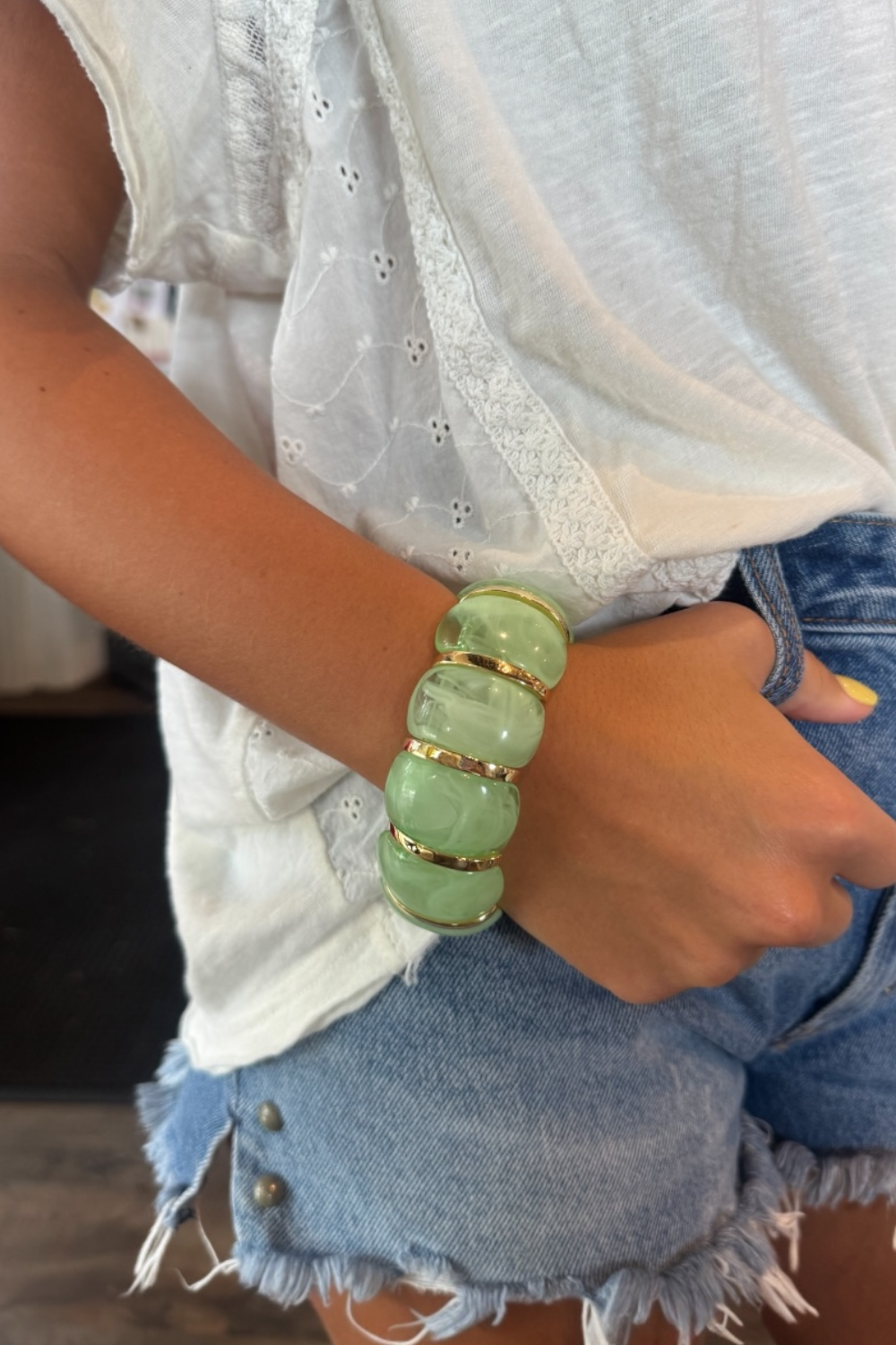 Talia Bracelet in Lime