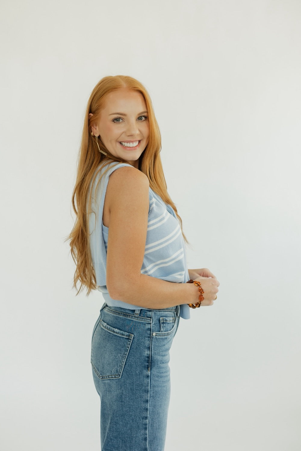 Callie Sleeveless Striped Knit Top (S-3XL)