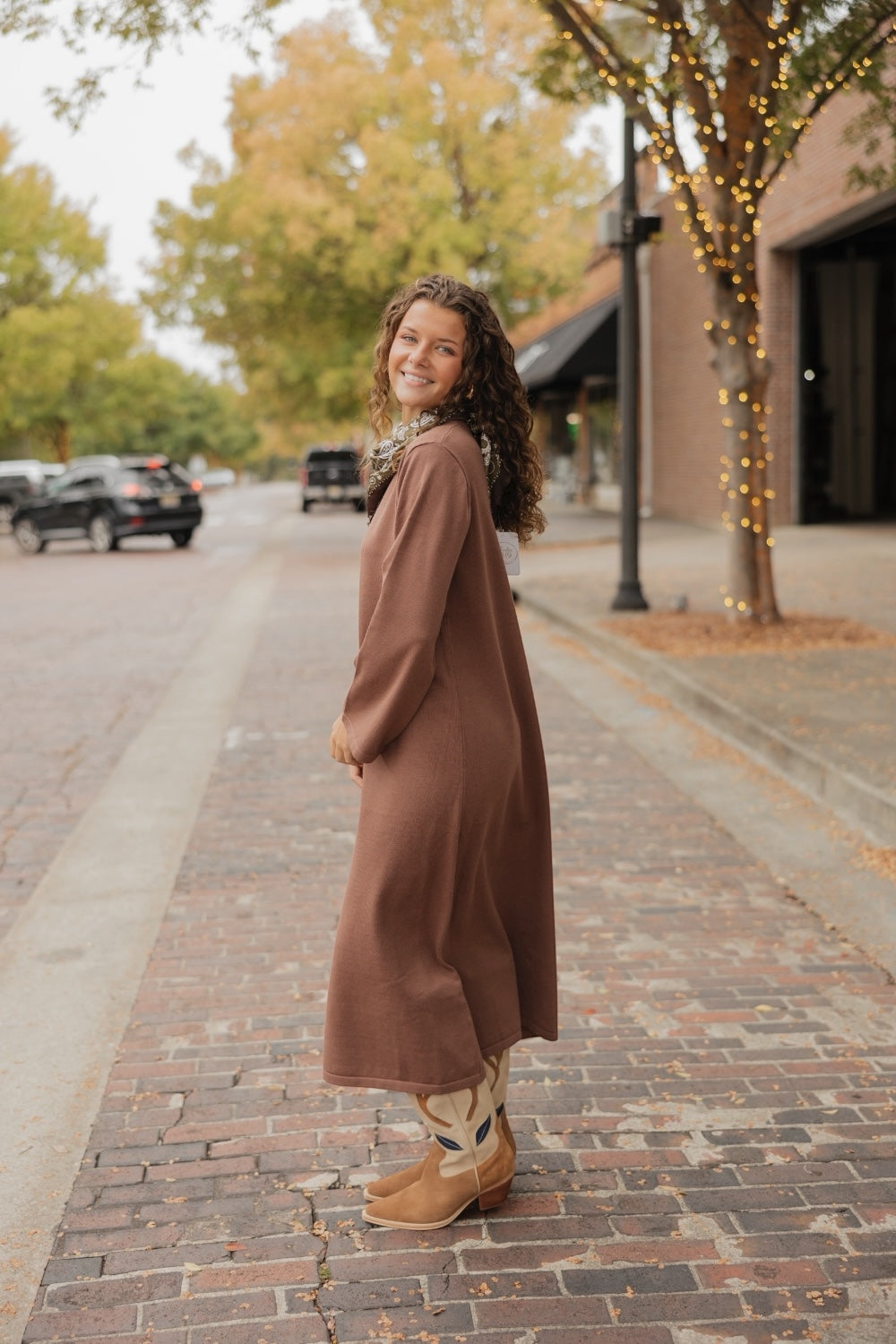 Brennan Chocolate Brown Sweater Dress