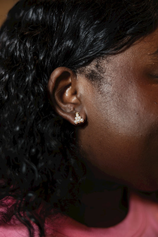 Christmas Tree & Pearl Stud Earrings