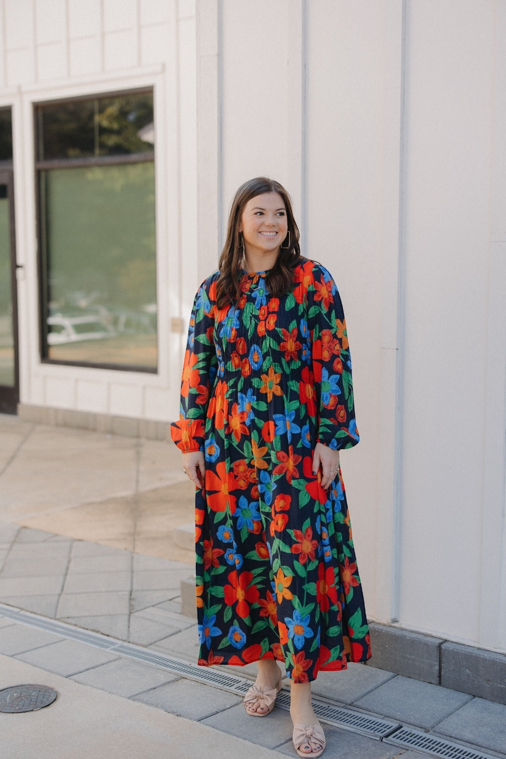 Heather Multicolor Floral Print Long Dress