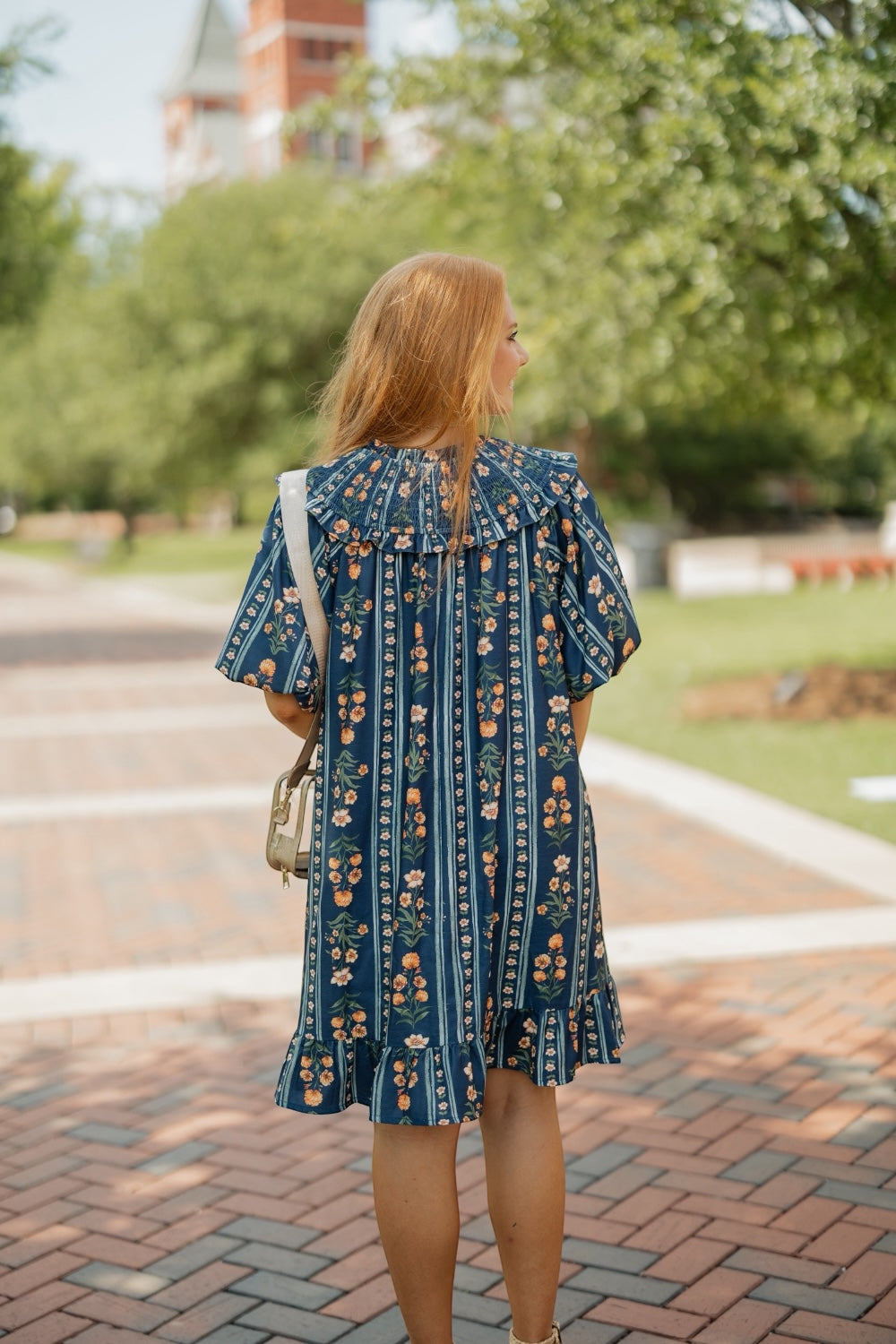Melinda Navy Floral Mini Dress (S-3XL)