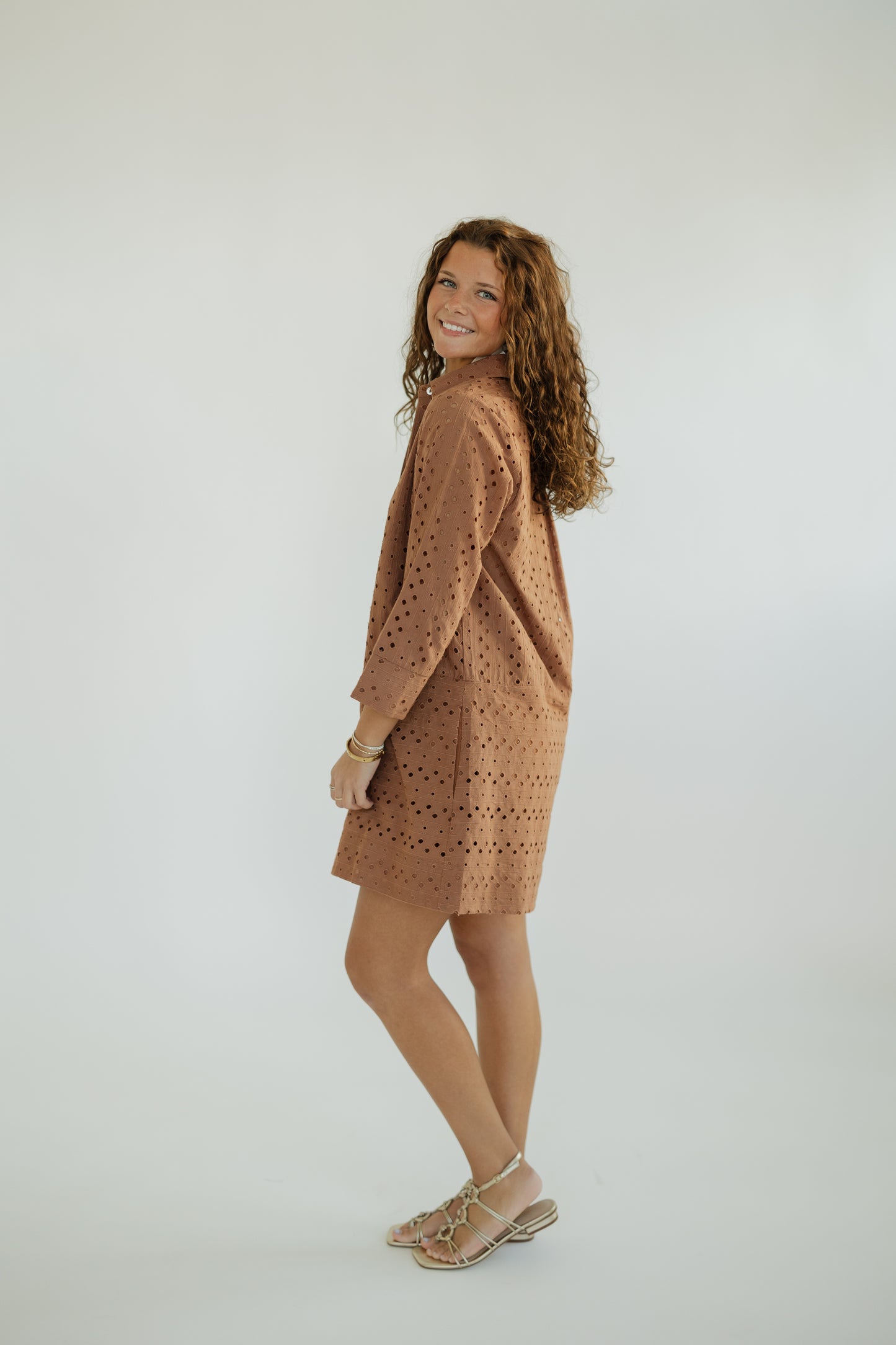 Danny Brown Eyelet Detailed Mini Dress