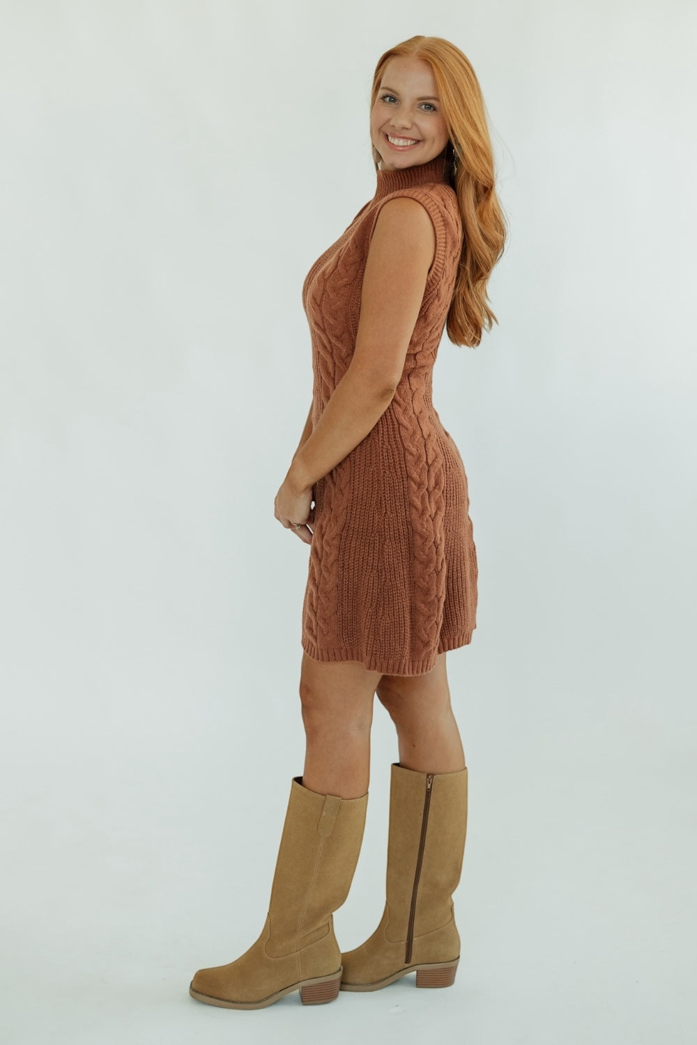 Rust Oversized Sweater Dress (S-3XL)