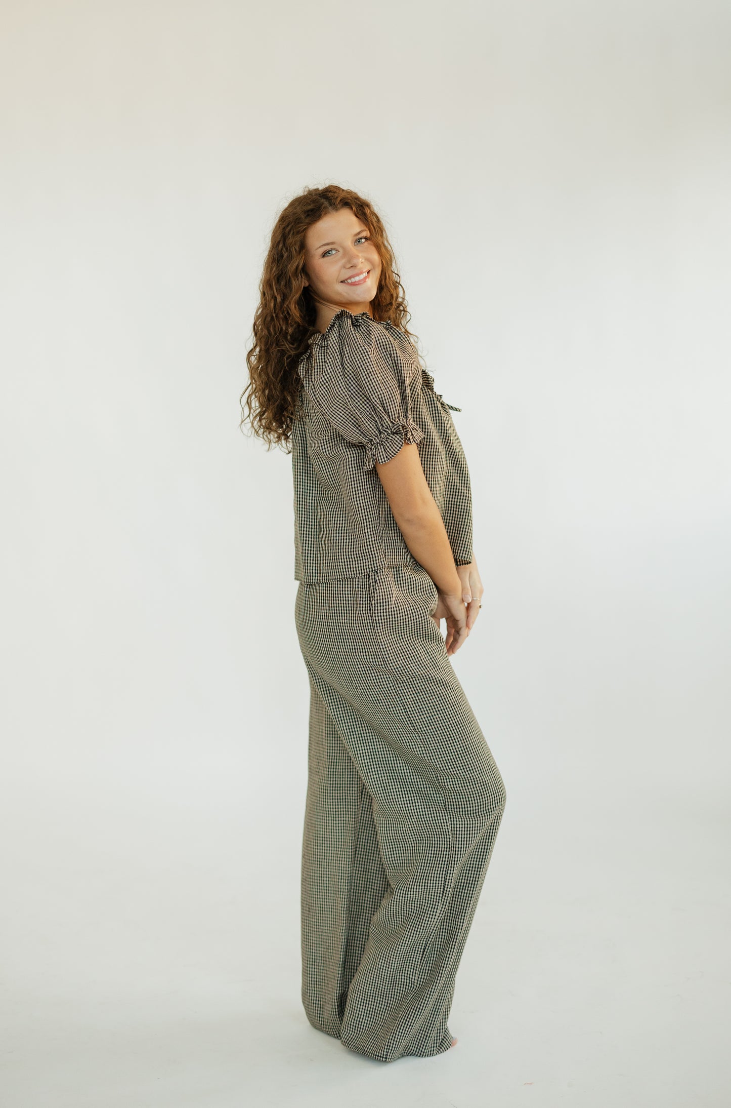 Bijou Gingham Linen Top