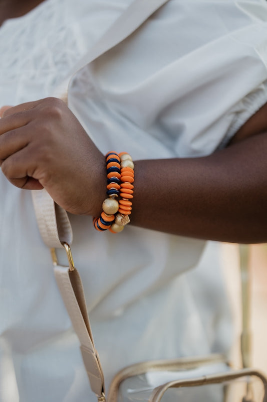 James Bracelet in Navy/Orange by Michelle McDowell