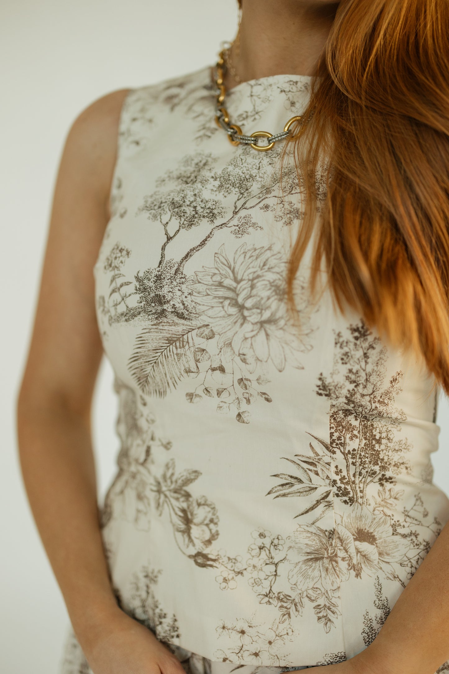 Betty Brown Toile Dart Blouse