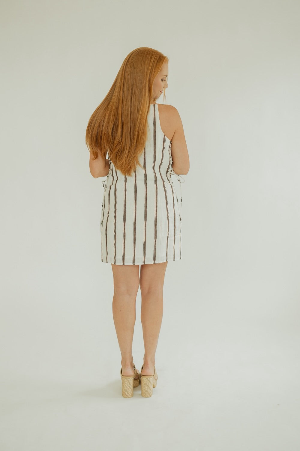 Aurelia Brown Striped Mini Dress