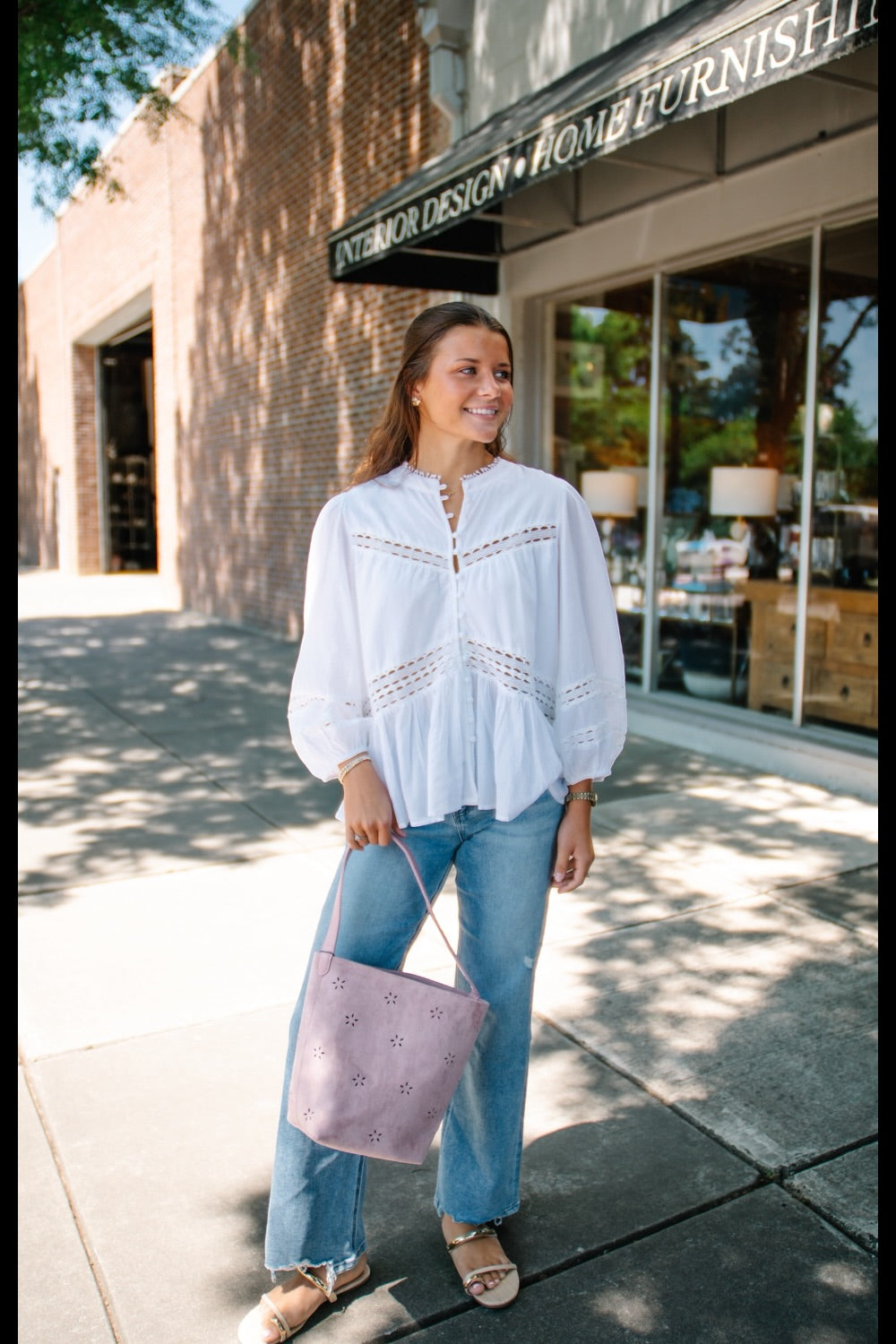 Lesley White Lace Detail Button Down Top (XS-XL)