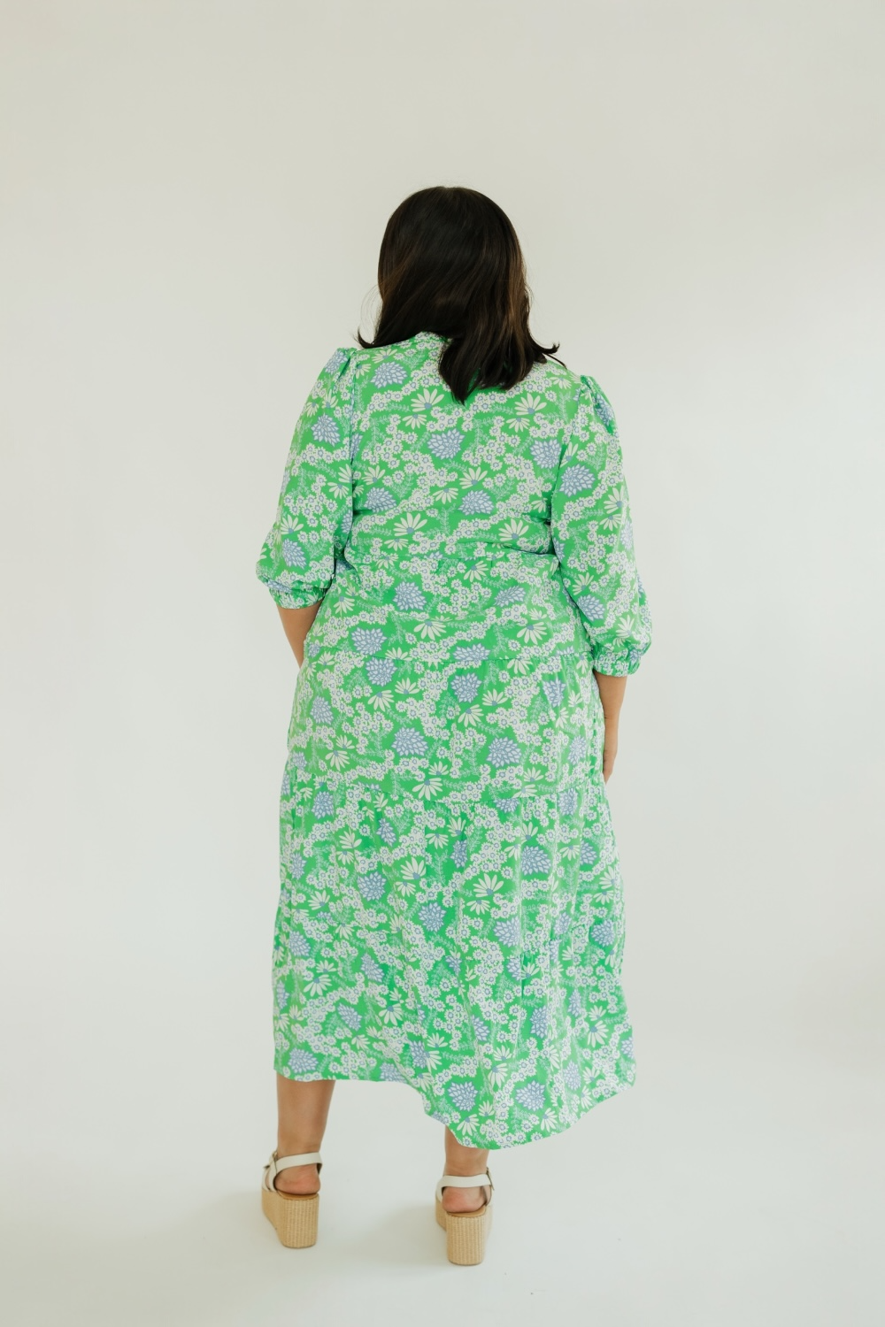 Cameron Daisy Chain Green Midi Dress (XS-2XL)