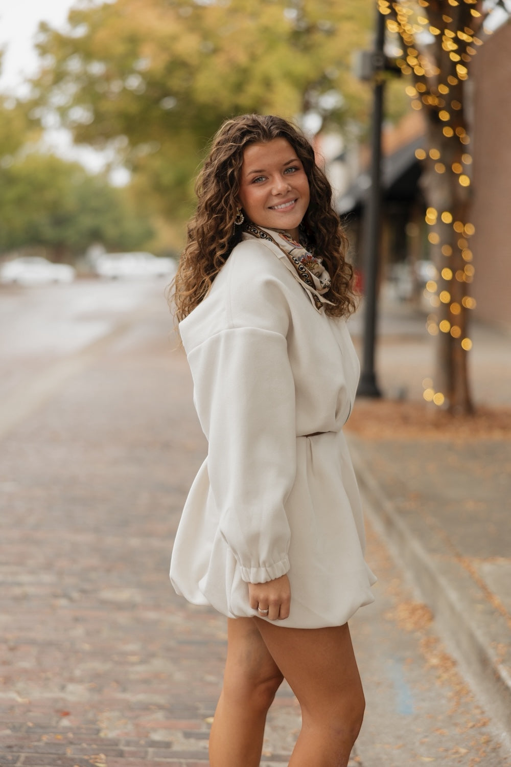 Veronica Cream Bubble Hem Skirt