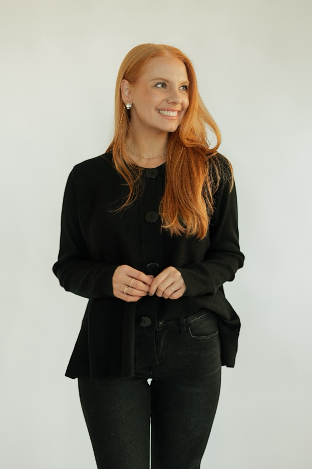 Black Flared Knit Cardigan (S-XL)