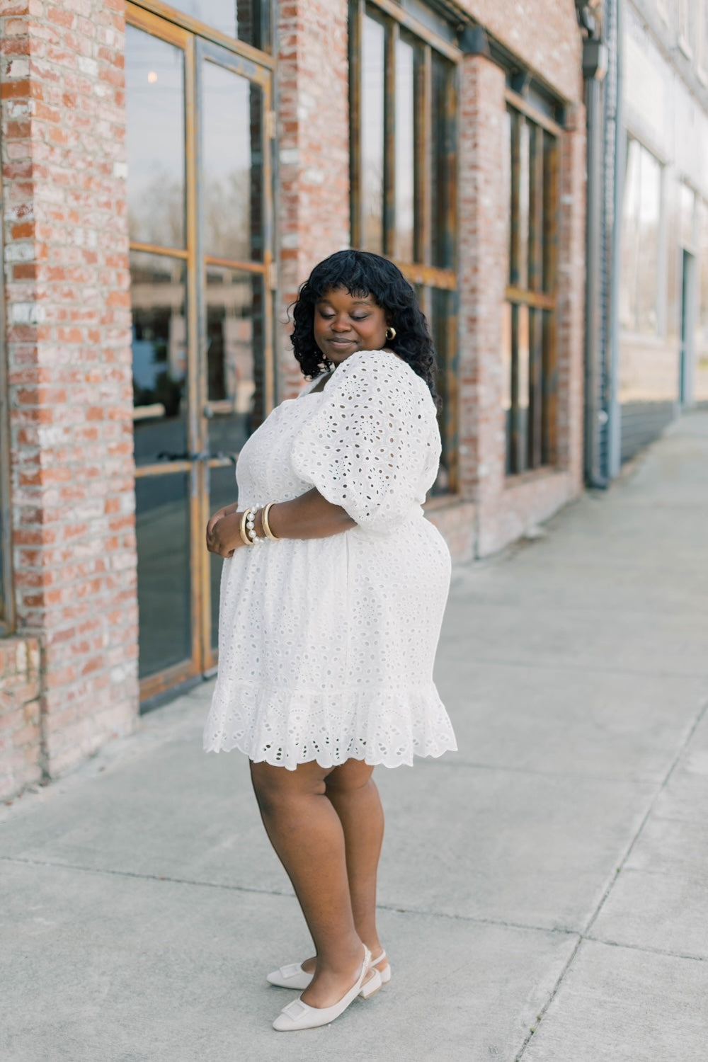 Sophy Eyelet Sweetheart Mini Dress