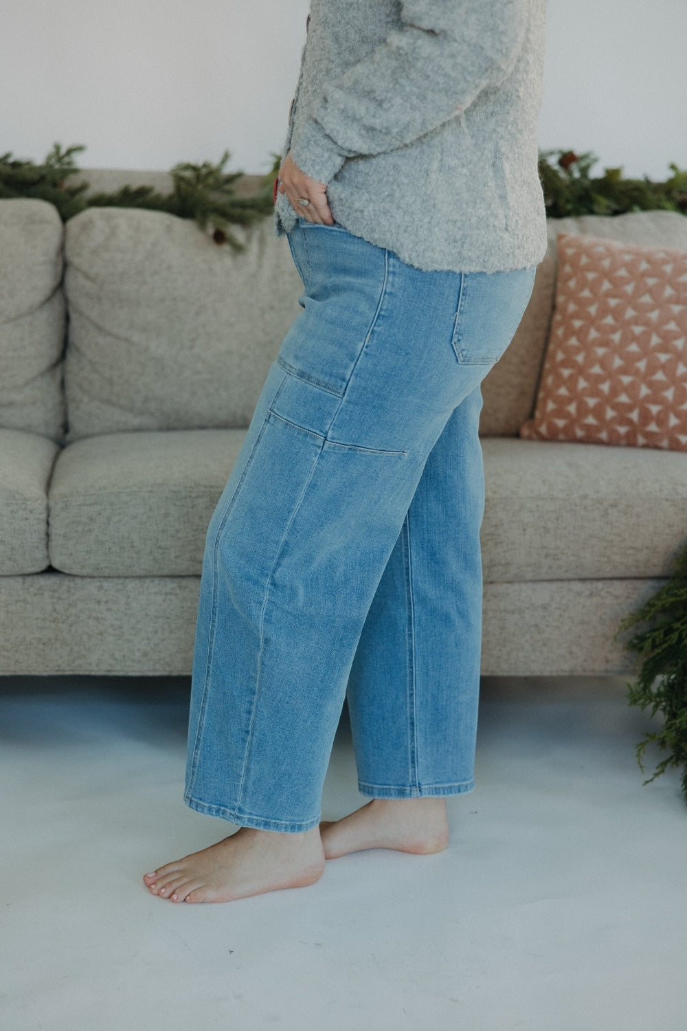 Accomplishments Super High Rise Barrel Jean by Vervet