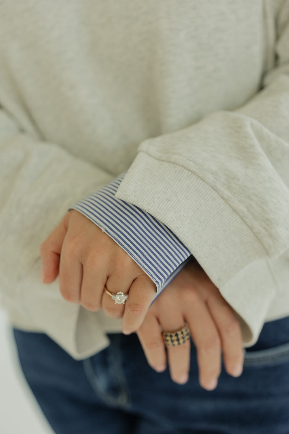 Sadie Mixed Media Sweatshirt Top