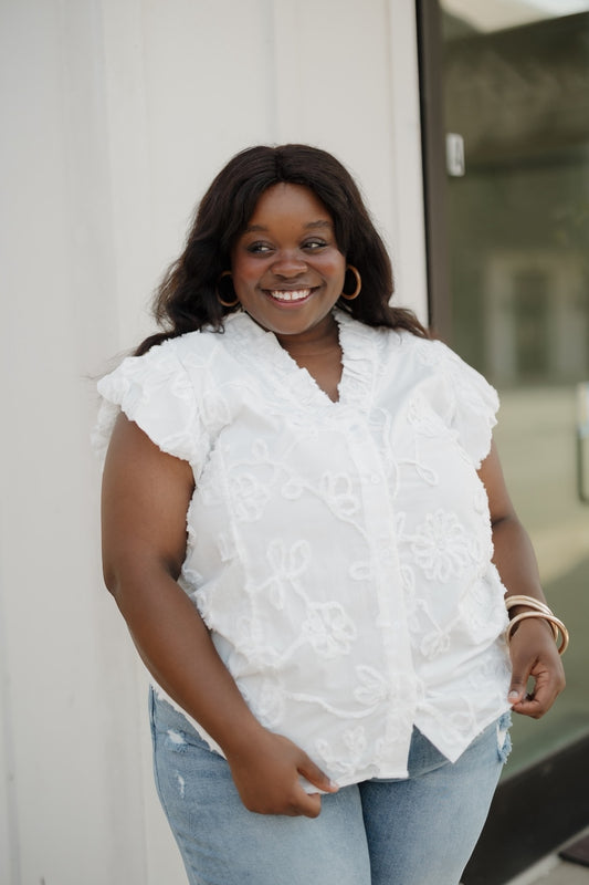 Wendy Ruffle Collar Top (S-2XL)