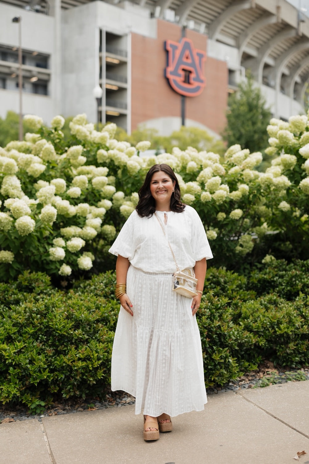 Aerin Solaria Blanc Elastic Waist Midi Skirt (S-3XL)