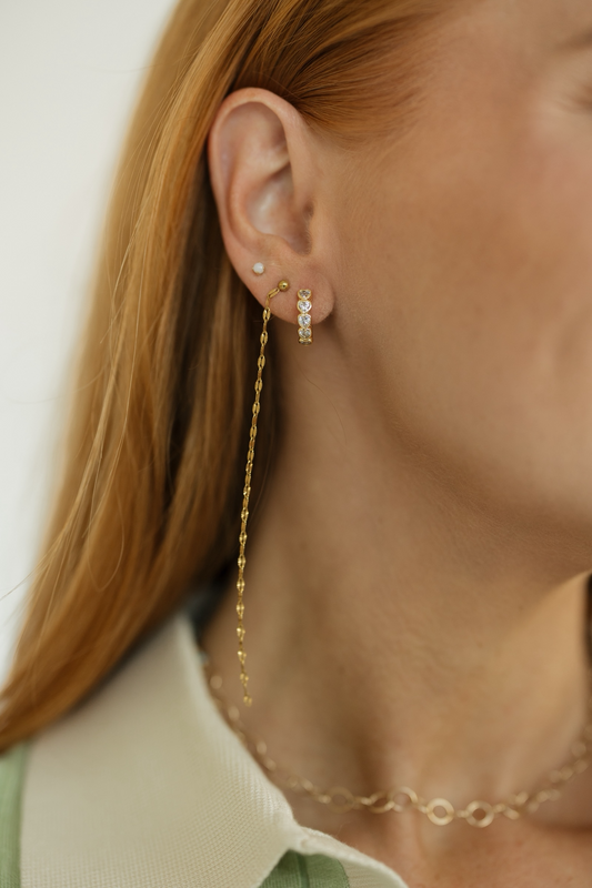 Lucia Heart Huggies - Clear