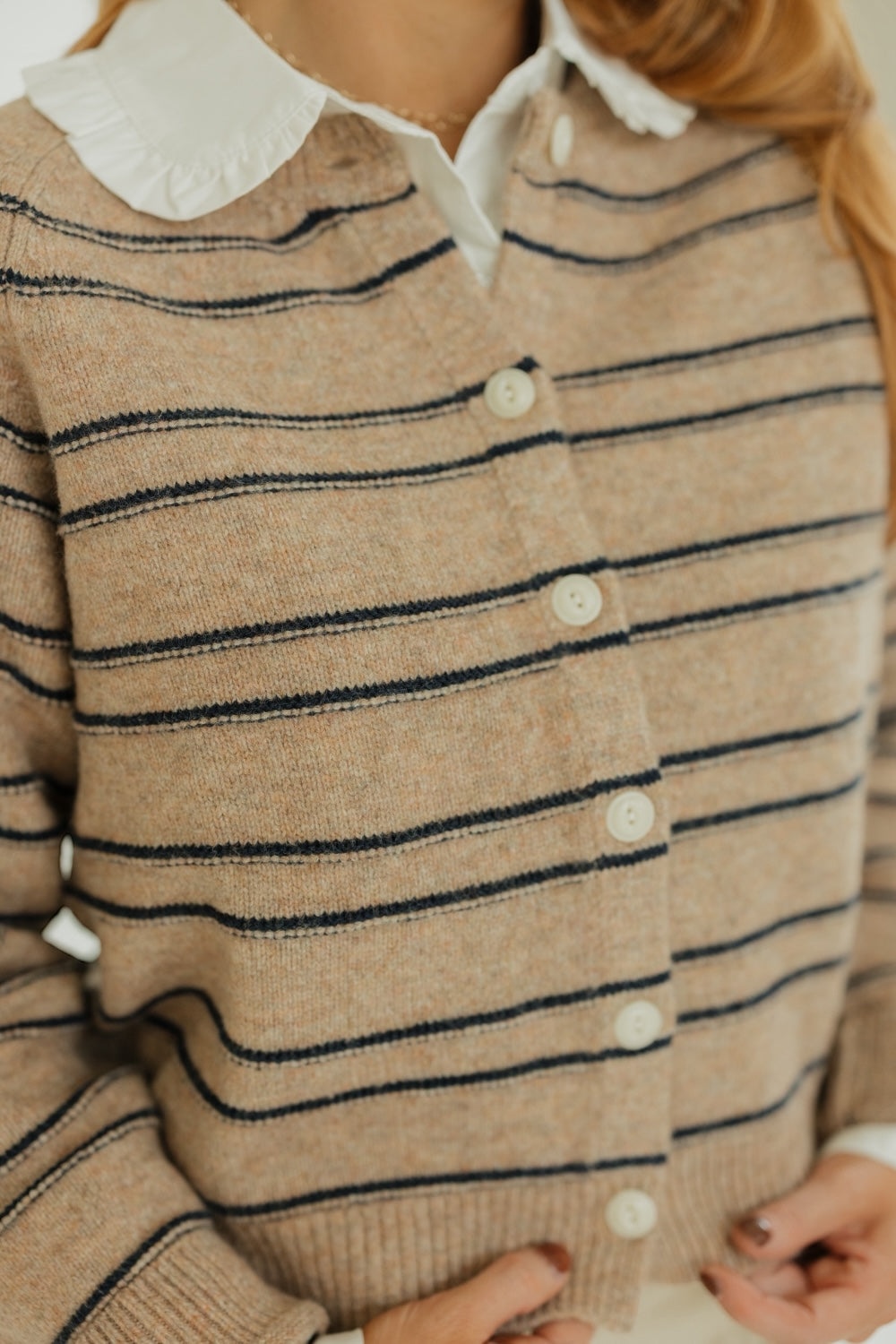 Camryn Cream/Navy Striped Cadigan