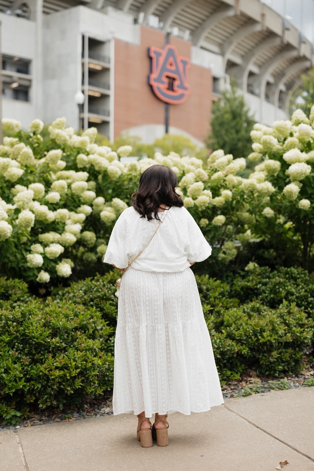 Aerin Solaria Blanc Elastic Waist Midi Skirt (S-3XL)
